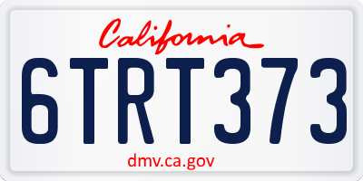 CA license plate 6TRT373