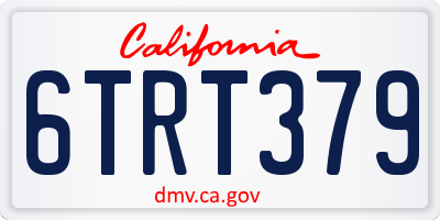 CA license plate 6TRT379
