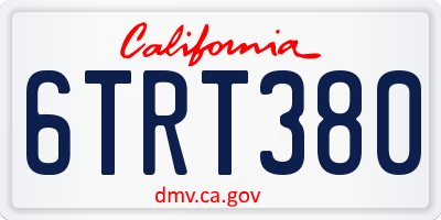 CA license plate 6TRT380