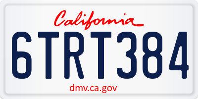 CA license plate 6TRT384