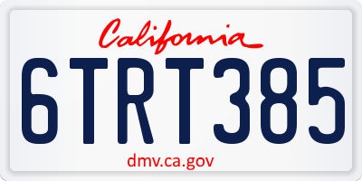 CA license plate 6TRT385