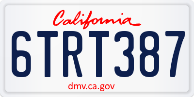 CA license plate 6TRT387