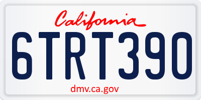 CA license plate 6TRT390