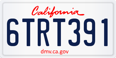CA license plate 6TRT391