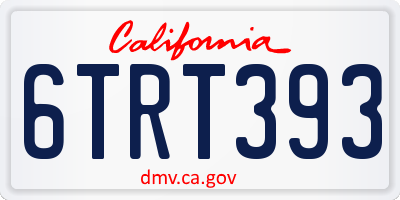 CA license plate 6TRT393