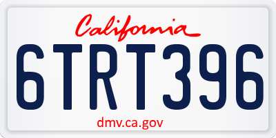 CA license plate 6TRT396