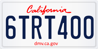 CA license plate 6TRT400