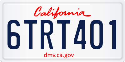 CA license plate 6TRT401