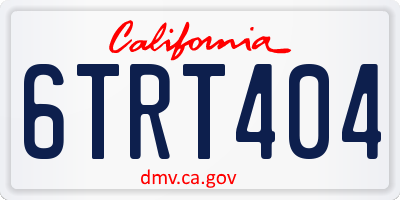 CA license plate 6TRT404