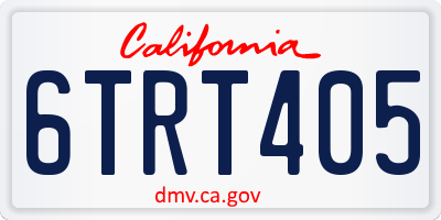 CA license plate 6TRT405