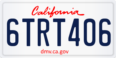 CA license plate 6TRT406