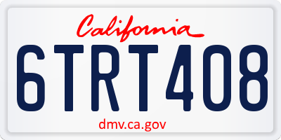 CA license plate 6TRT408