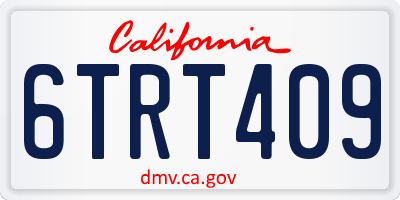 CA license plate 6TRT409