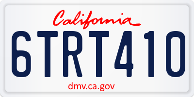 CA license plate 6TRT410