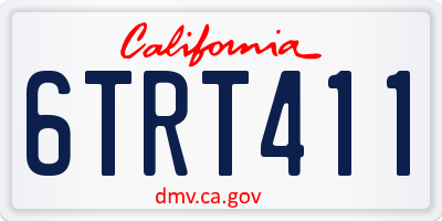 CA license plate 6TRT411