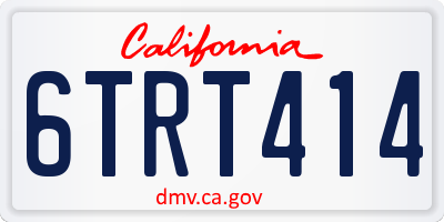 CA license plate 6TRT414