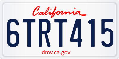 CA license plate 6TRT415
