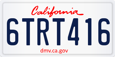 CA license plate 6TRT416