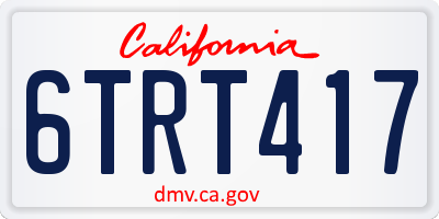 CA license plate 6TRT417