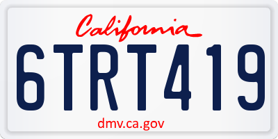 CA license plate 6TRT419