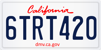 CA license plate 6TRT420
