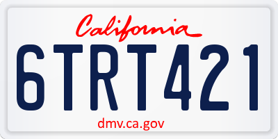 CA license plate 6TRT421