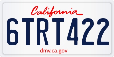 CA license plate 6TRT422