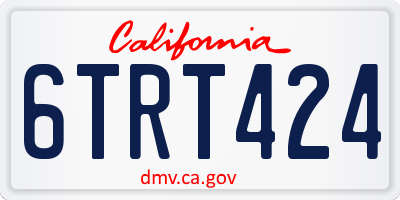 CA license plate 6TRT424