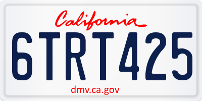 CA license plate 6TRT425