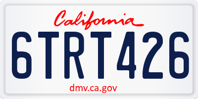 CA license plate 6TRT426