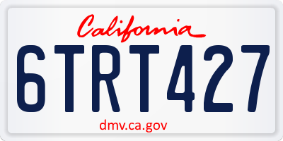 CA license plate 6TRT427