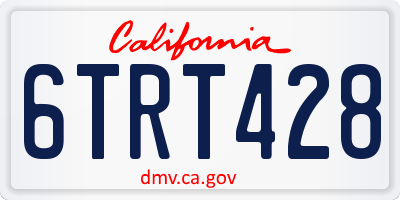 CA license plate 6TRT428