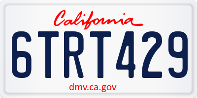 CA license plate 6TRT429