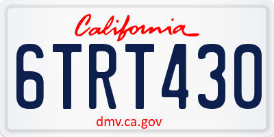 CA license plate 6TRT430