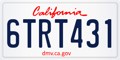 CA license plate 6TRT431