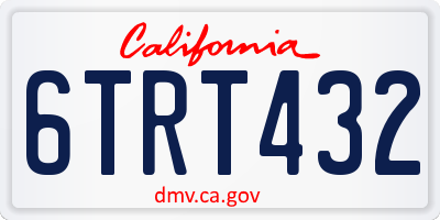 CA license plate 6TRT432