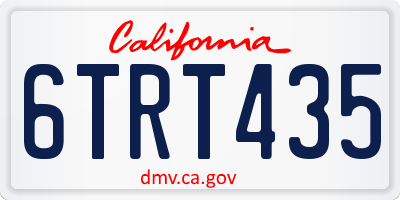 CA license plate 6TRT435