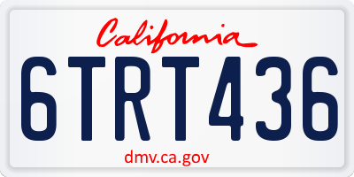 CA license plate 6TRT436