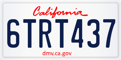 CA license plate 6TRT437