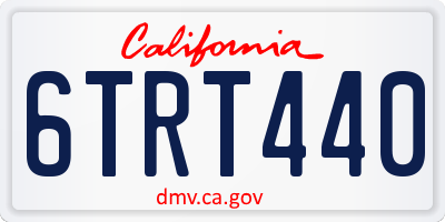 CA license plate 6TRT440