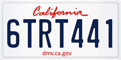 CA license plate 6TRT441
