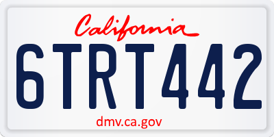 CA license plate 6TRT442