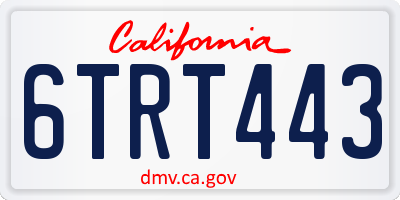 CA license plate 6TRT443