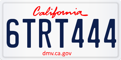 CA license plate 6TRT444