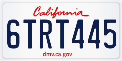 CA license plate 6TRT445