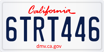 CA license plate 6TRT446