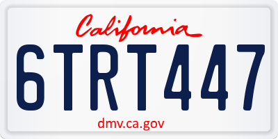 CA license plate 6TRT447