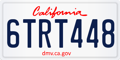 CA license plate 6TRT448