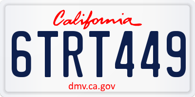 CA license plate 6TRT449