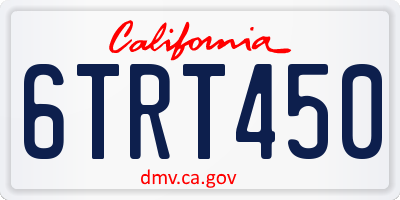 CA license plate 6TRT450